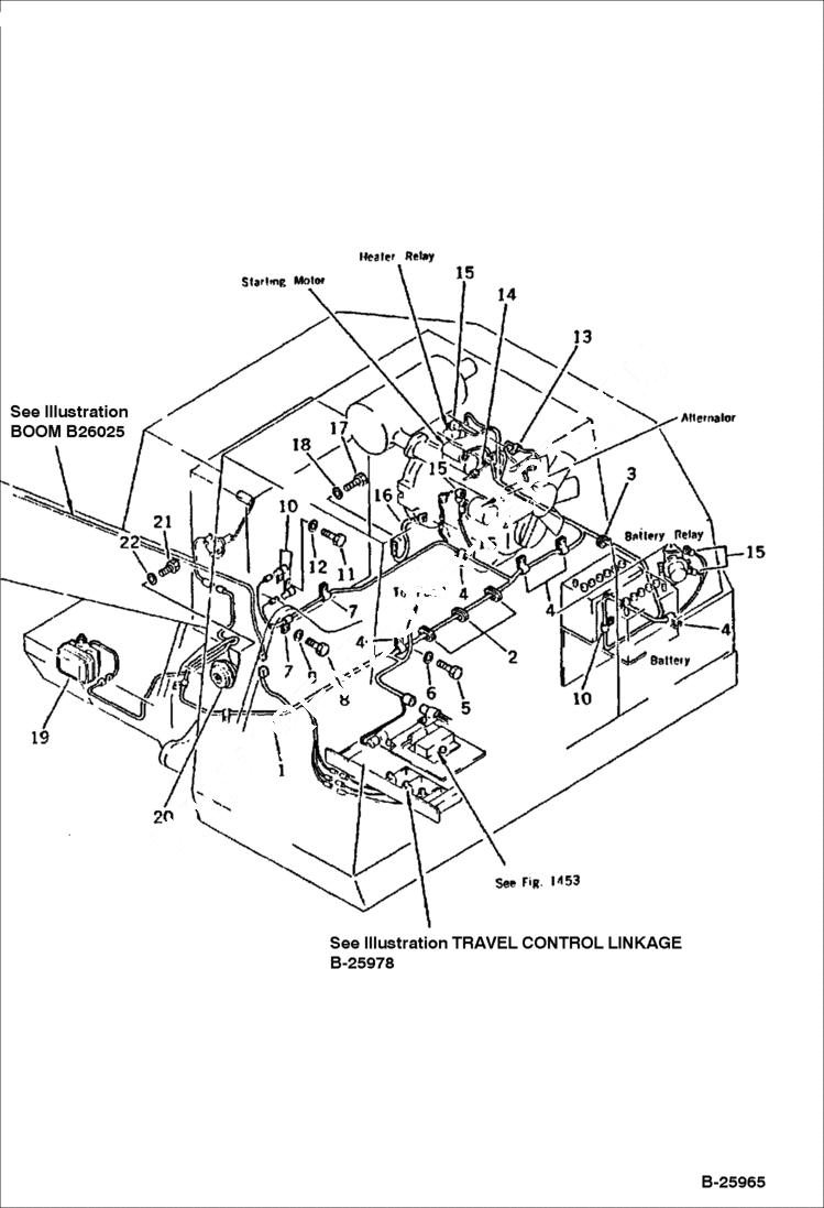 Схема запчастей Bobcat 130 - ELECTRICAL SYSTEM Except Japan ENGINE RELATED PARTS AND ELECTRICAL SYSTEM