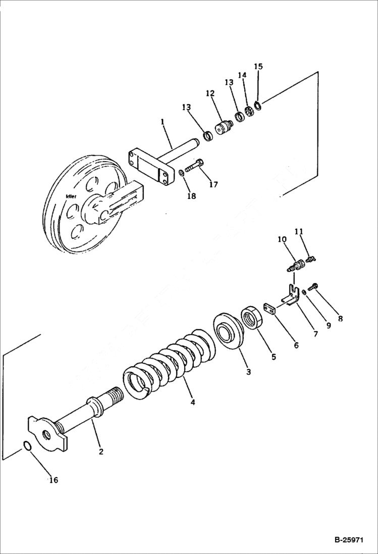 Схема запчастей Bobcat 130 - RECOIL SPRING UNDERCARRIAGE