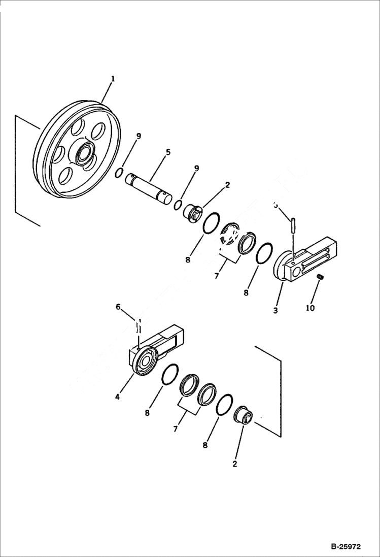 Схема запчастей Bobcat 130 - FRONT IDLER UNDERCARRIAGE