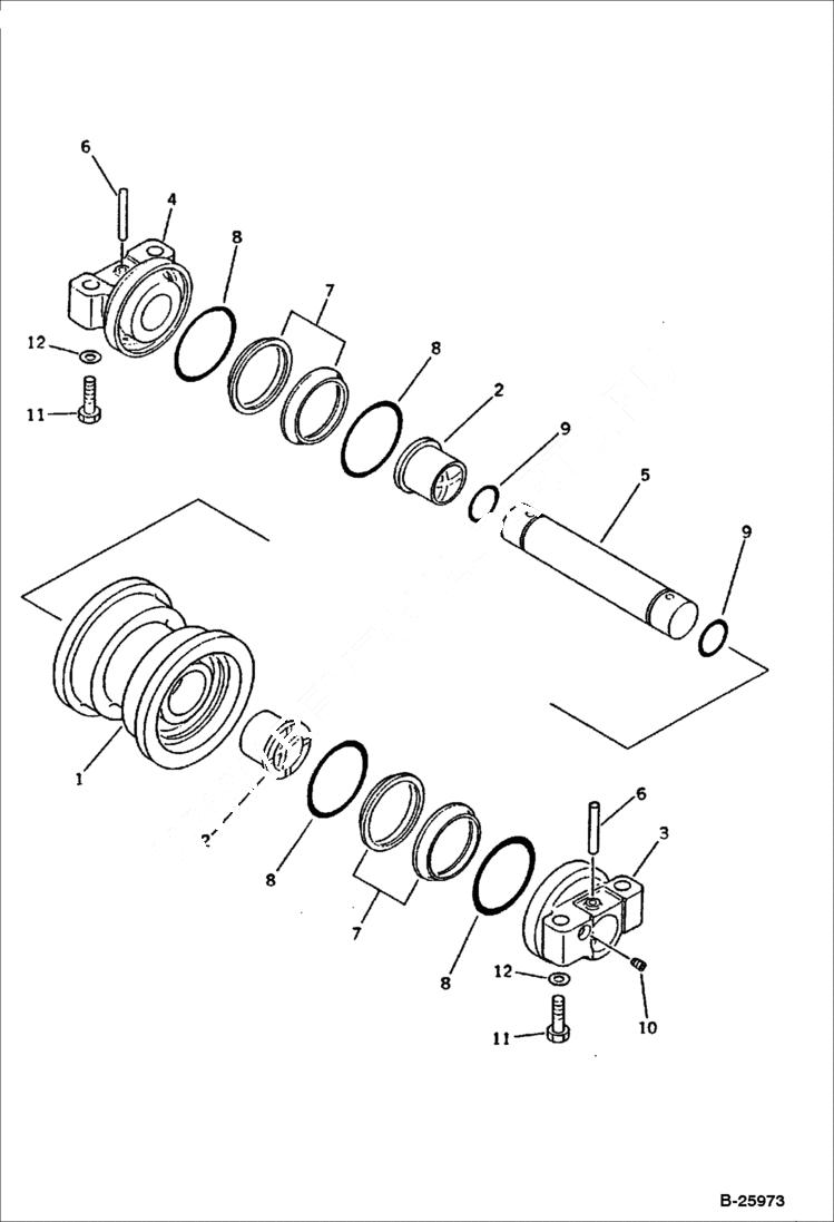 Схема запчастей Bobcat 130 - TRACK ROLLER UNDERCARRIAGE