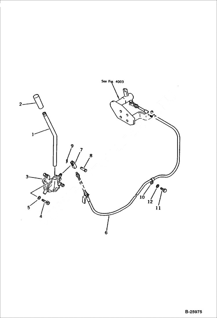 Схема запчастей Bobcat 130 - FUEL CONTROL LEVER CONTROL SYSTEM