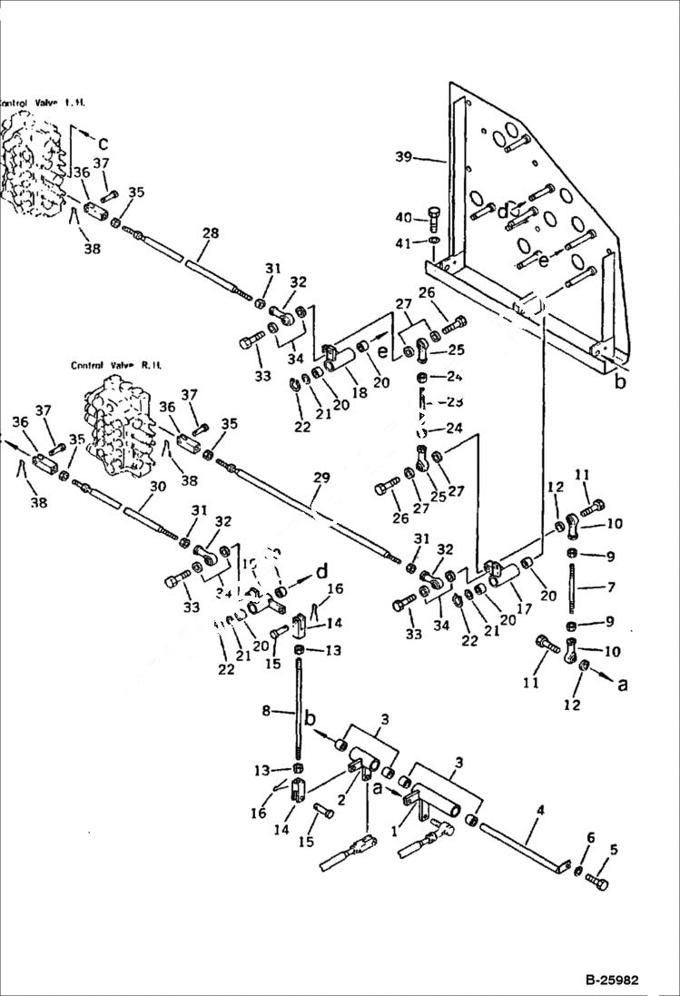 Схема запчастей Bobcat 130 - WORK EQUIPMENT CONTROL LINKAGE For Arm, Swing 2/2 CONTROL SYSTEM