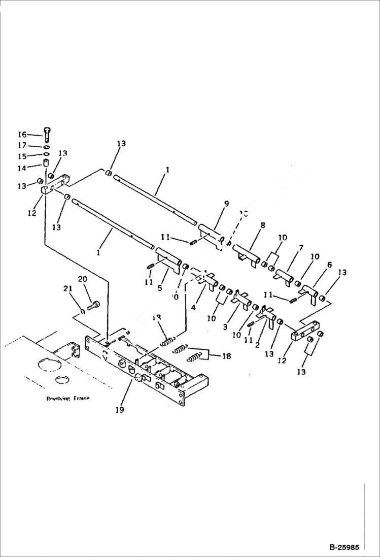 Схема запчастей Bobcat 130 - WORK EQUIPMENT CONTROL LINKAGE CONTROL SYSTEM