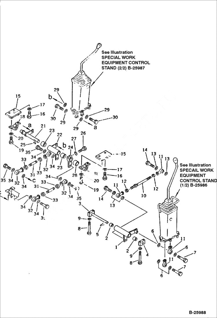 Схема запчастей Bobcat 130 - SPECIAL WORK EQUIPMENT CONTROL LEVER GROUP 1/2 CONTROL SYSTEM