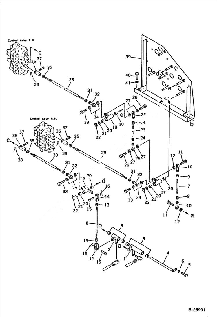 Схема запчастей Bobcat 130 - SPECIAL WORK EQUIPMENT CONTROL LINKAGE 1/3 CONTROL SYSTEM