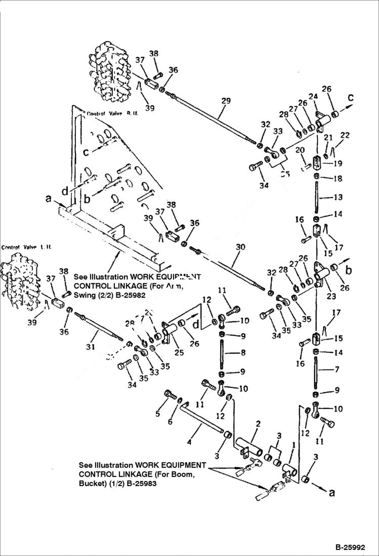 Схема запчастей Bobcat 130 - SPECIAL WORK EQUIPMENT CONTROL LINKAGE 2/3 CONTROL SYSTEM