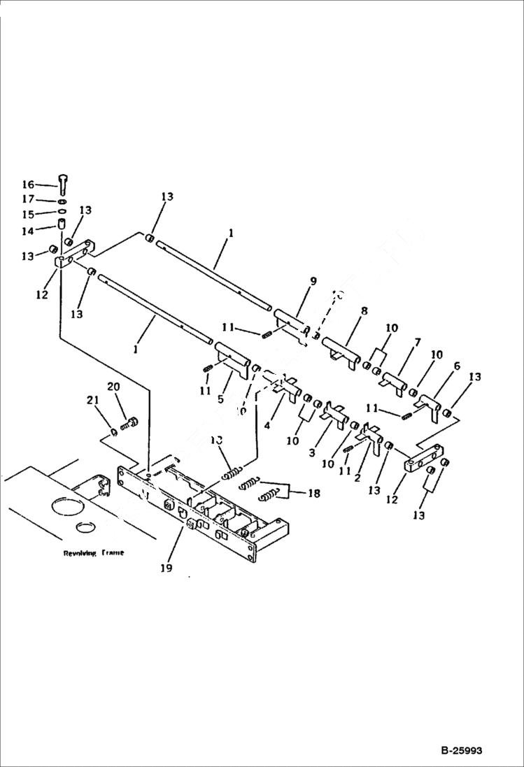 Схема запчастей Bobcat 130 - SPECIAL WORK EQUIPMENT CONTROL LINKAGE 3/3 CONTROL SYSTEM