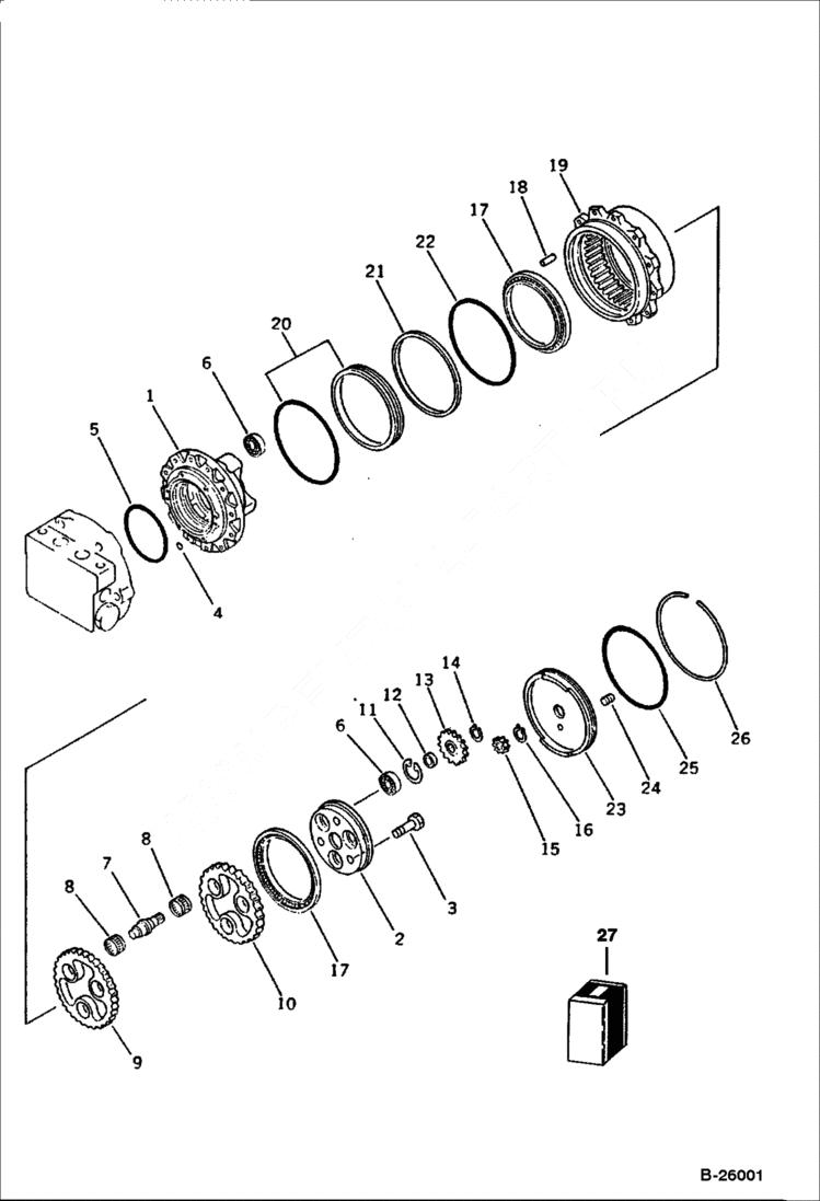 Схема запчастей Bobcat 130 - TRAVEL MOTOR (2/2) PC60, PC60S HYDRAULIC SYSTEM