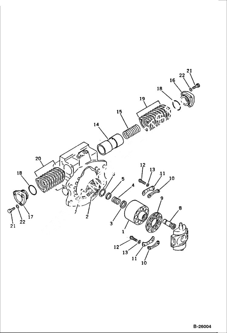 Схема запчастей Bobcat 130 - HYDRAULIC PUMP Front 2/2 HYDRAULIC SYSTEM