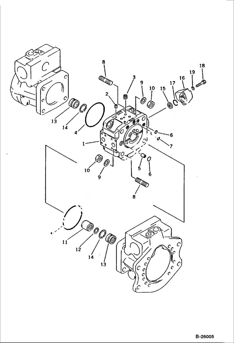 Схема запчастей Bobcat 130 - HYDRAULIC PUMP End Cap HYDRAULIC SYSTEM