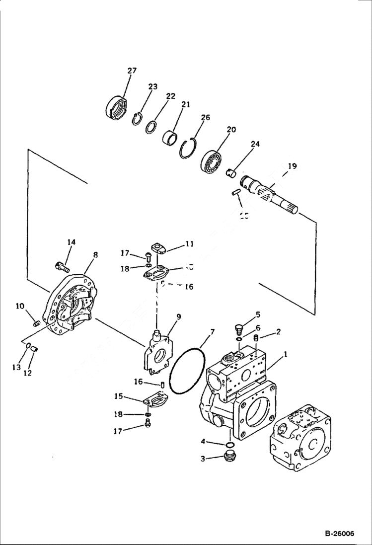 Схема запчастей Bobcat 130 - HYDRAULIC PUMP - REAR 1/2 HYDRAULIC SYSTEM