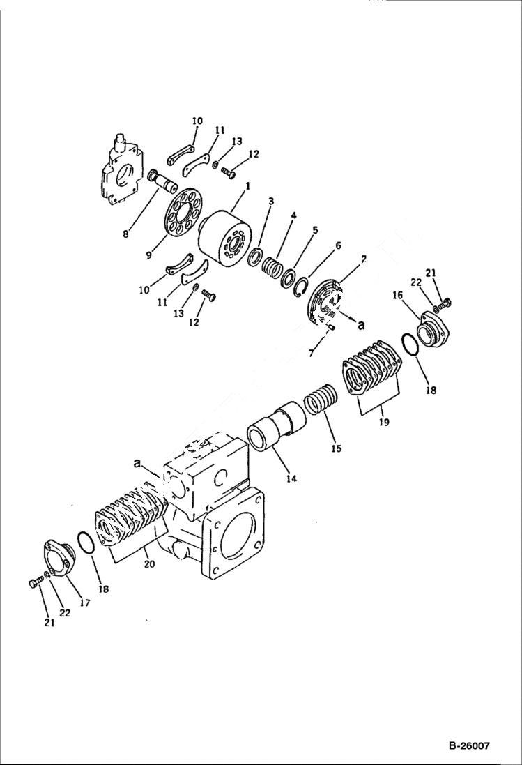 Схема запчастей Bobcat 130 - HYDRAULIC PUMP - REAR 2/2 HYDRAULIC SYSTEM