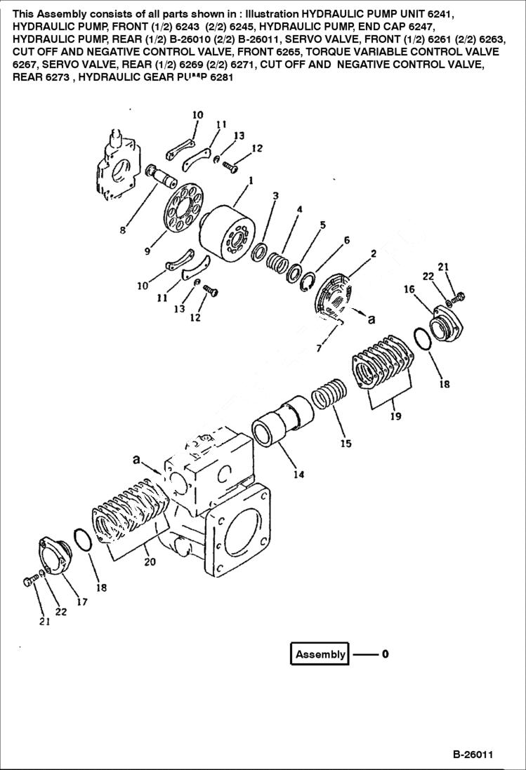 Схема запчастей Bobcat 130 - HYDRAULIC PUMP Rear 2/2 HYDRAULIC SYSTEM