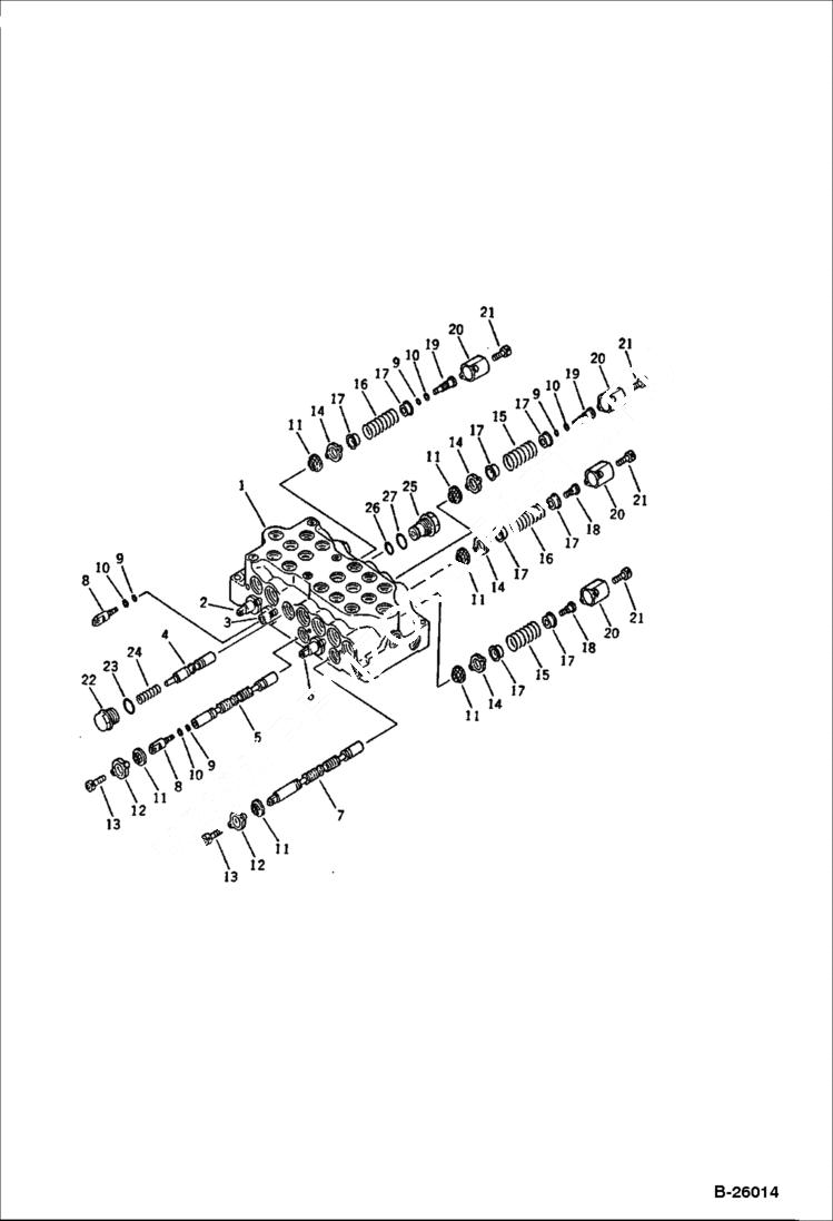 Схема запчастей Bobcat 130 - CONTROL VALVE, L.H. 1/3 HYDRAULIC SYSTEM