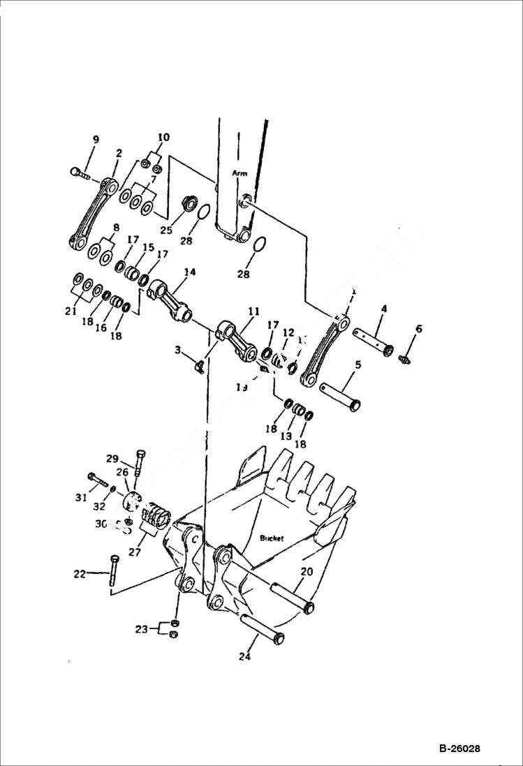 Схема запчастей Bobcat 130 - LINK WORK EQUIPMENT