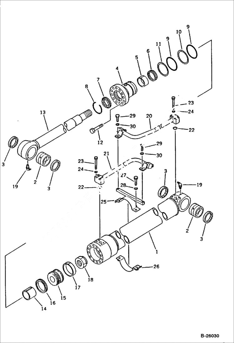 Схема запчастей Bobcat 130 - BOOM CYLINDER WORK EQUIPMENT