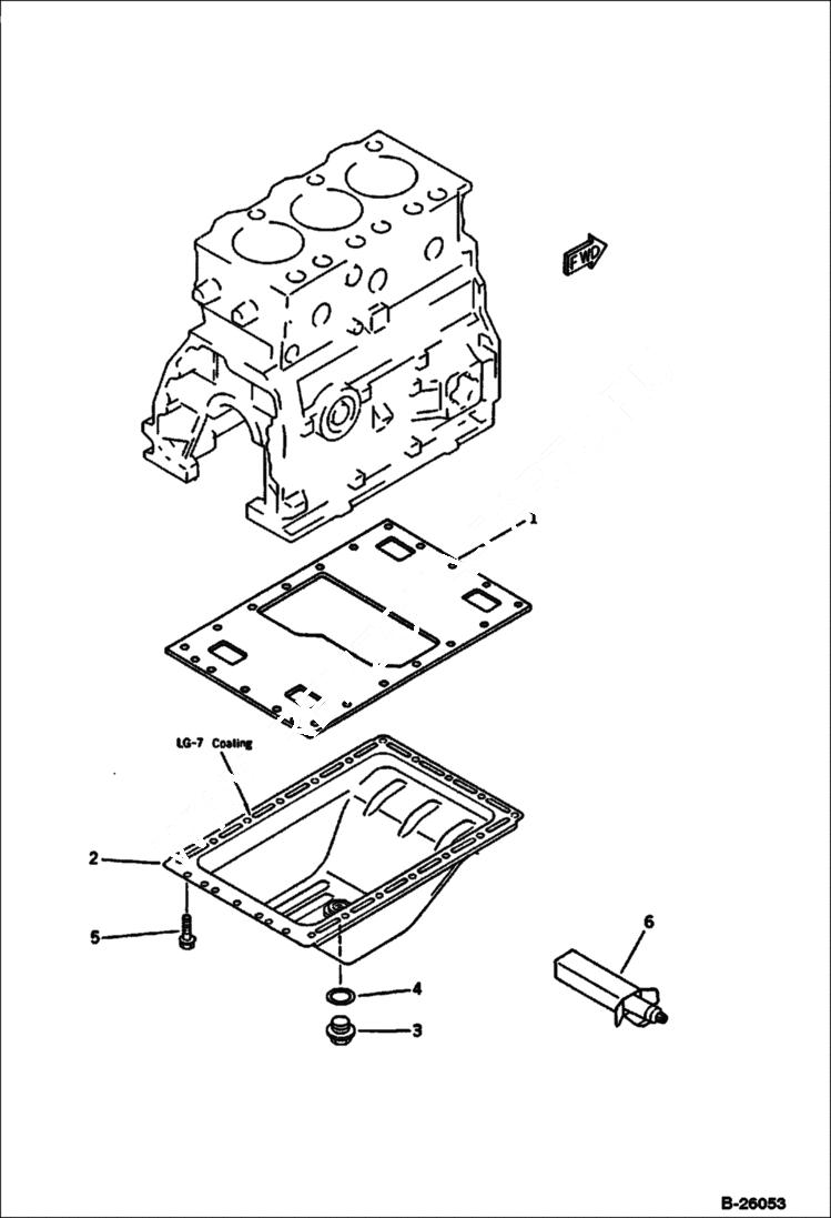 Схема запчастей Bobcat 116 - OIL PAN CYLINDER BLOCK