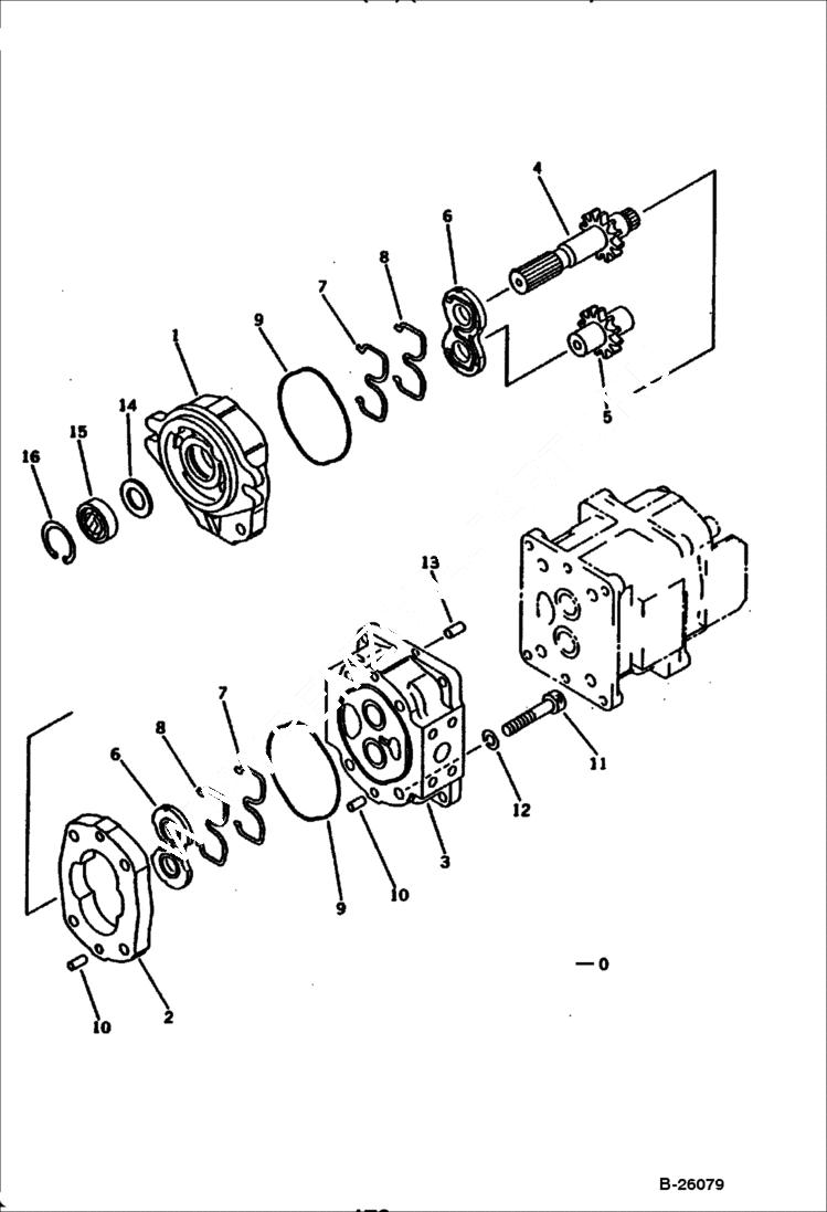 Схема запчастей Bobcat 100 - HYDRAULIC PUMP (1/3) Komatsu S/N 8432- WORK EQUIPMENT CONTROL SYSTEM