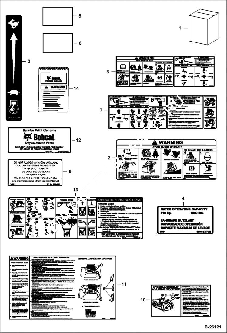 Схема запчастей Bobcat T-Series - DECALS (Inside) ACCESSORIES & OPTIONS