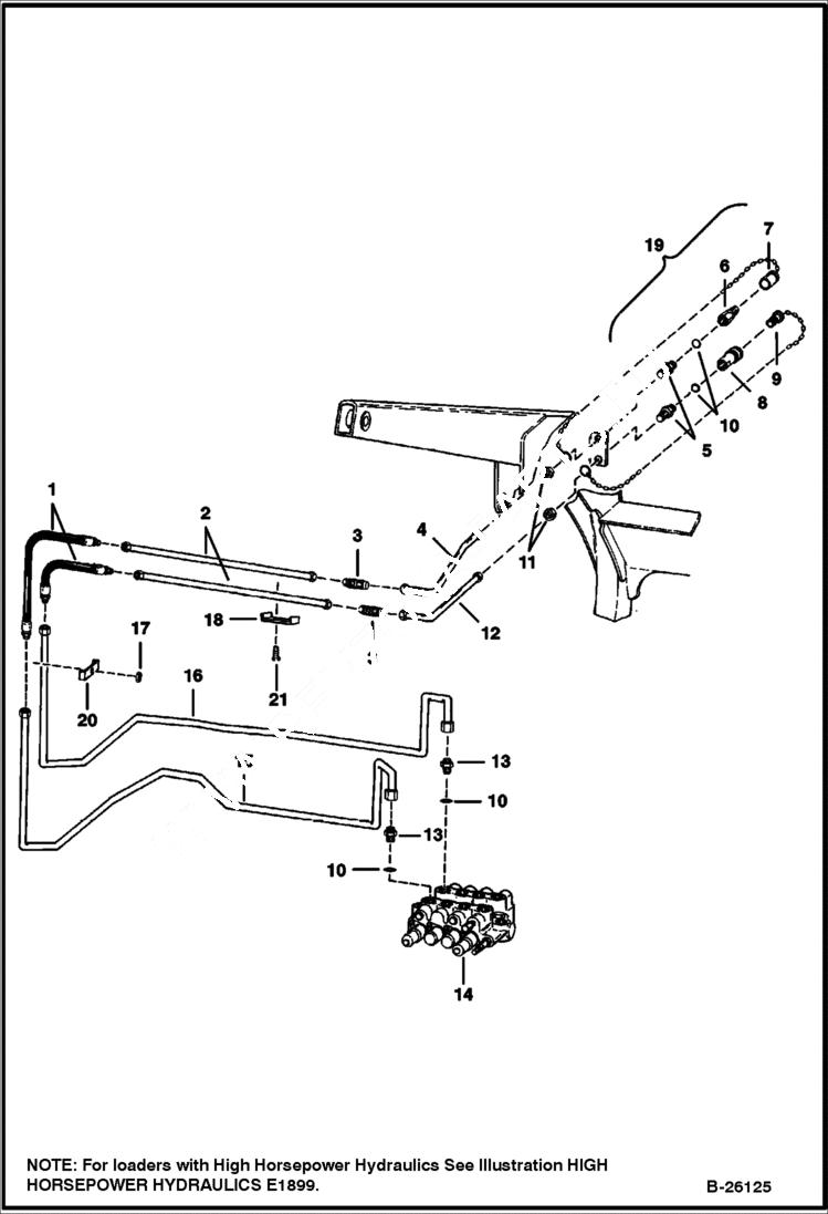 Схема запчастей Bobcat 800s - AUXILIARY HYDRAULICS HYDRAULIC SYSTEM