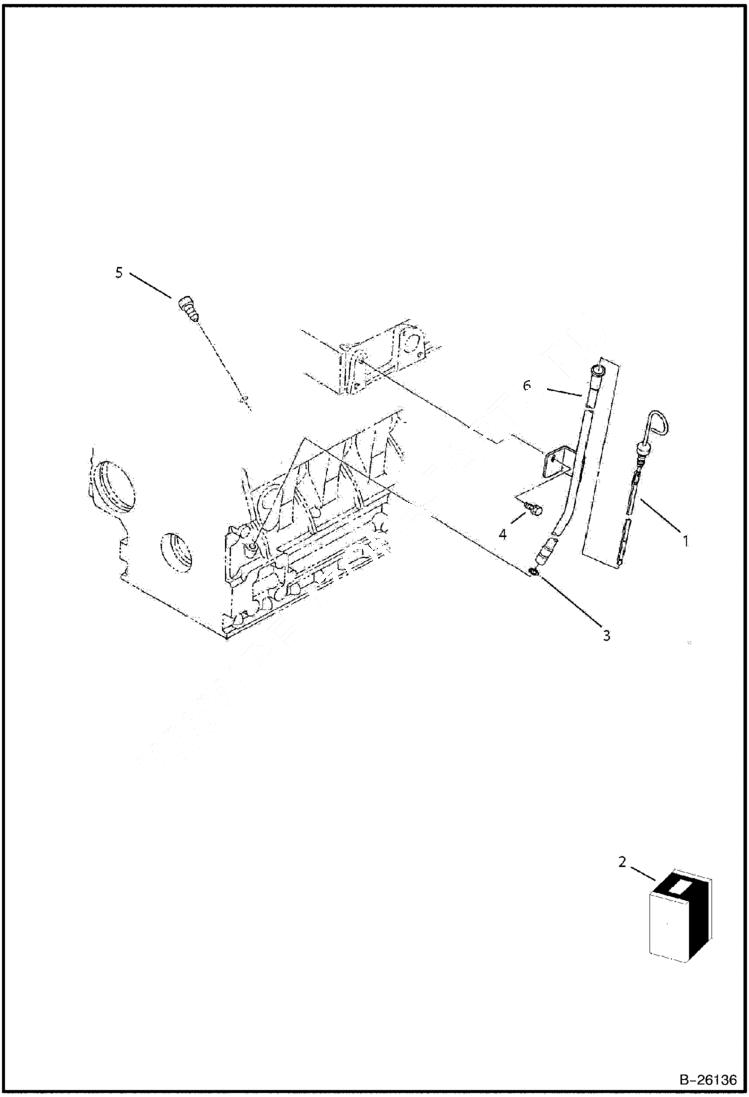 Схема запчастей Bobcat B250 - DIPSTICK & GUIDE Tier II 5730 11001 & Above POWER UNIT