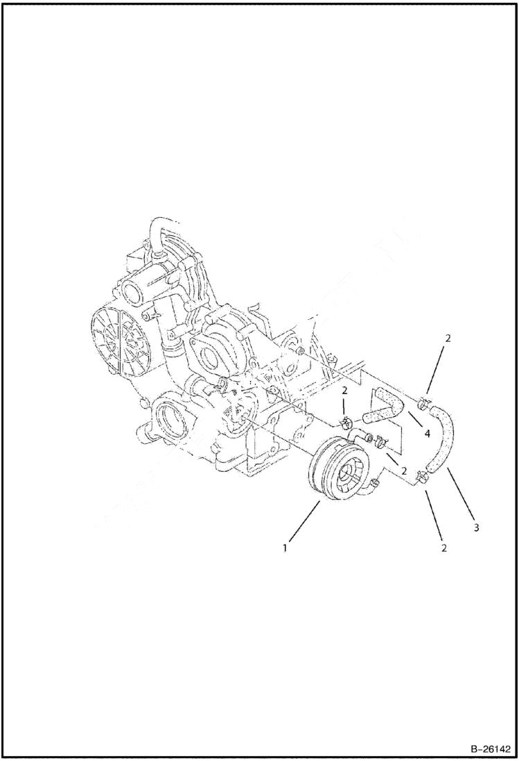 Схема запчастей Bobcat B250 - OIL COOLER Tier II 5729 11001 & Abv POWER UNIT