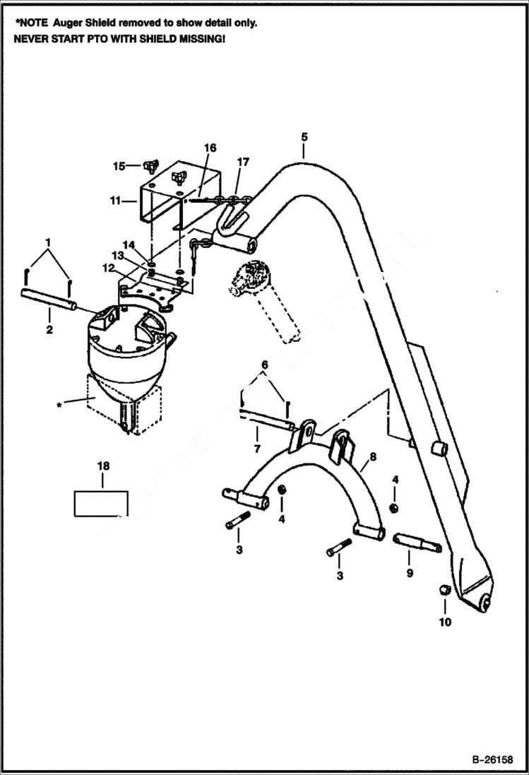 Схема запчастей Bobcat 3 POINT ATTACHMENTS - AUGER (Hitch & Boom) (3PTA A1G3) Loader