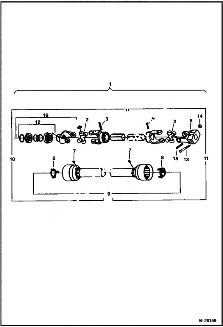 Схема запчастей Bobcat 3 POINT ATTACHMENTS - AUGER (Drive Shaft) (3PTA A1G3) Loader