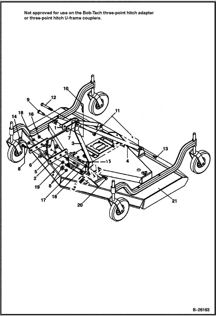 Схема запчастей Bobcat 3 POINT ATTACHMENTS - MOWER (Main Frame & Deck) (3FM60 A1FR) (3FM72 A1FS) Loader