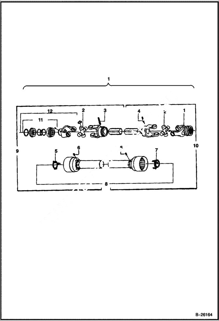 Схема запчастей Bobcat 3 POINT ATTACHMENTS - MOWER (Drive Shaft) (3FM60 A1FR) (3FM72 A1FS) Loader