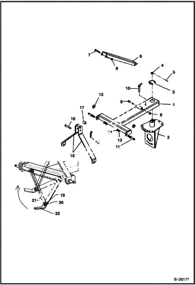 Схема запчастей Bobcat 3 POINT ATTACHMENTS - ANGLE BLADE (Main Frame) (3AB84 A1G0) Loader