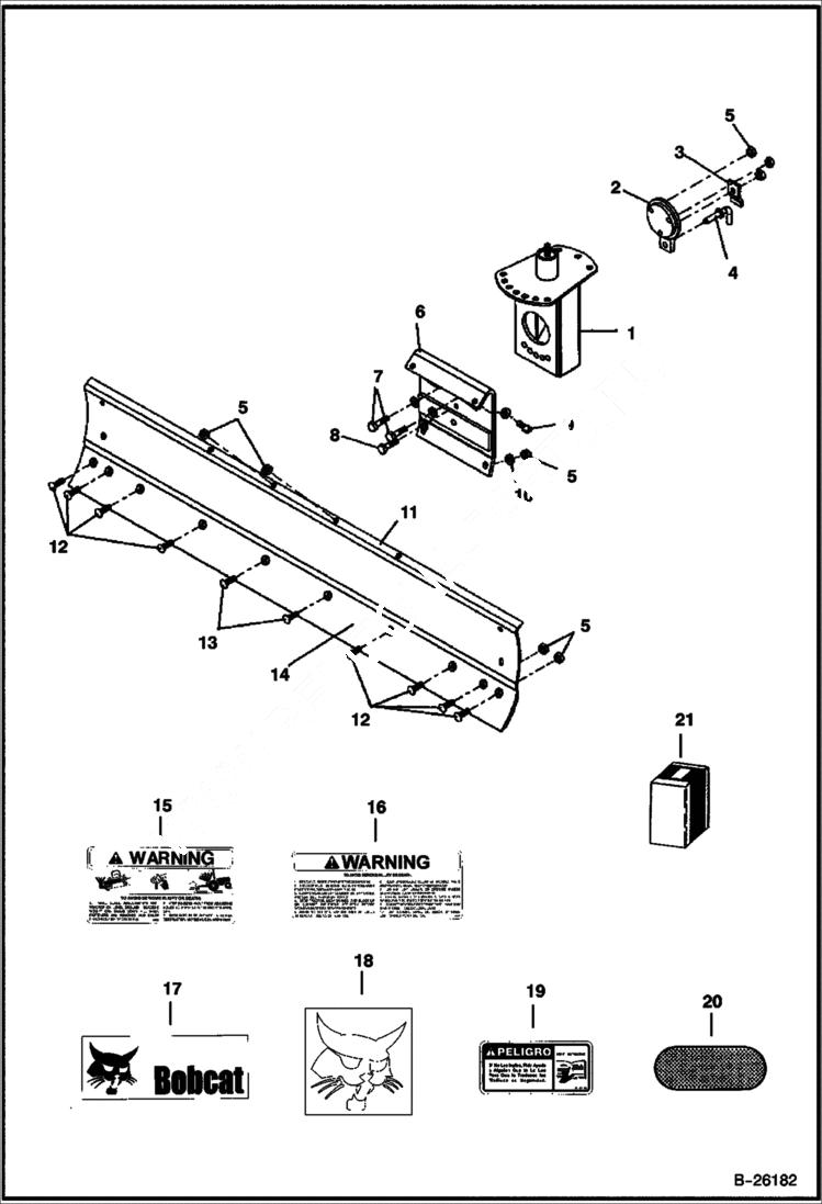 Схема запчастей Bobcat ANGLE BLADE - ANGLE BLADE (Blade Assy) (3AB84HD A1G1) Компактные тракторы