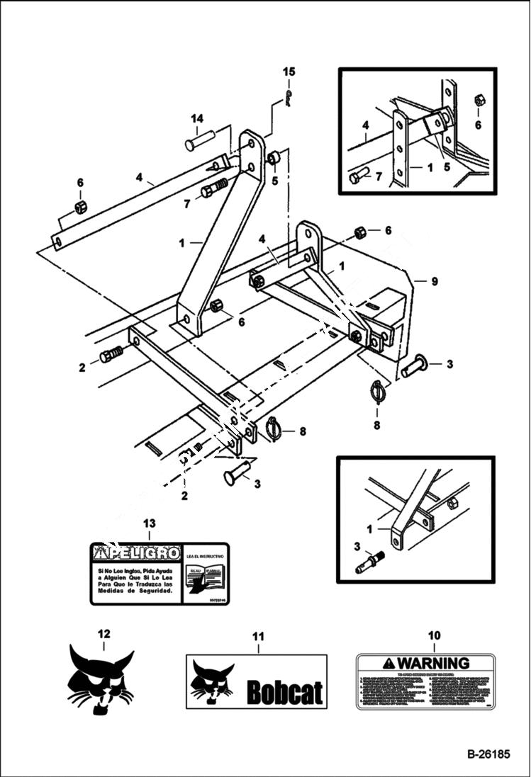 Схема запчастей Bobcat BOX BLADE - BOX BLADE (Main Frame) (3BB48 A1FU) Компактные тракторы