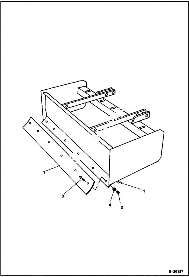 Схема запчастей Bobcat 3 POINT ATTACHMENTS - BOX BLADE (Cutting Edges) (3BB48 A1FU) (3BB60 A1FW) (3BB72 A1FY) Loader