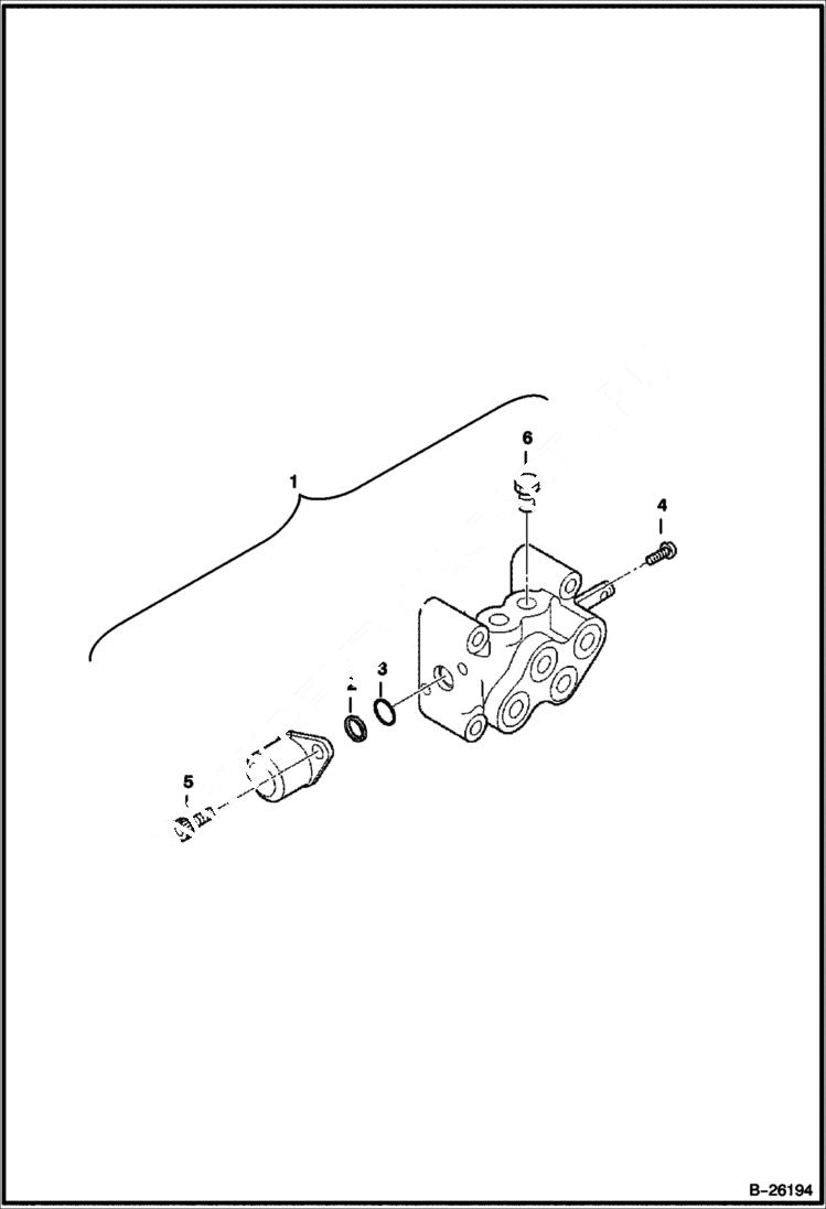 Схема запчастей Bobcat 316 - SELECTOR VALVE HYDROSTATIC/HYDRAULIC