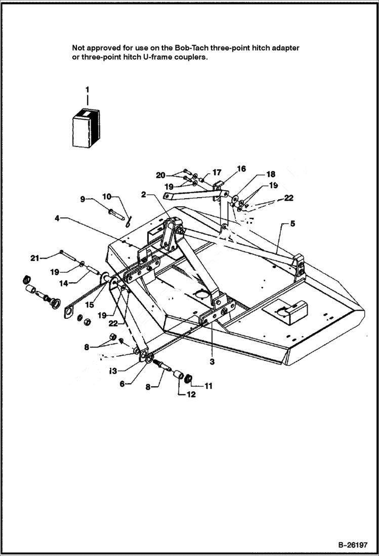 Схема запчастей Bobcat 3 POINT ATTACHMENTS - MOWER (Quick Attach Hitch Kit) (3FM60 A1FR) (3FM72 A1FS) Loader