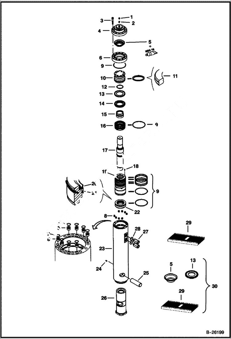 Схема запчастей Bobcat BREAKERS - BREAKER (Internal Parts) (HB1180) (Use on 335, 337, 341, 435) Экскаваторы