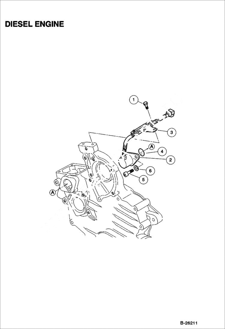 Схема запчастей Bobcat 2200 - STOP SOLENOID Tier II 2353 11569 & Above POWER UNIT