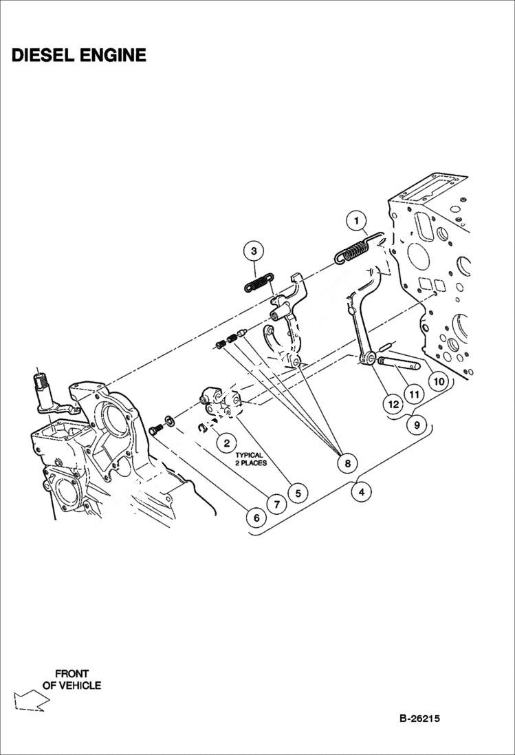 Схема запчастей Bobcat 2200 - GOVERNOR COMPONENTS Diesel POWER UNIT