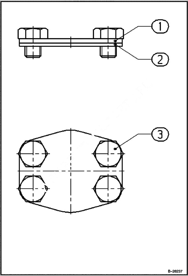 Схема запчастей Bobcat 442 - FLANGE COVER HYDRAULIC SYSTEM