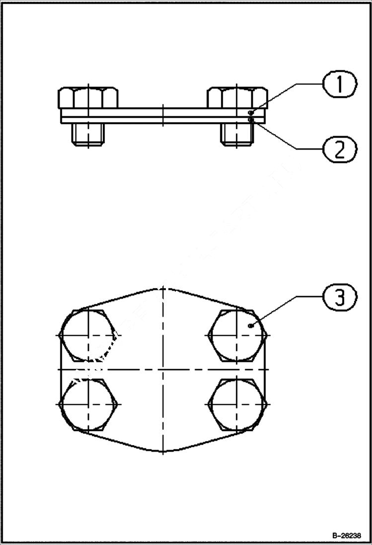 Схема запчастей Bobcat 442 - FLANGE COVER HYDRAULIC SYSTEM