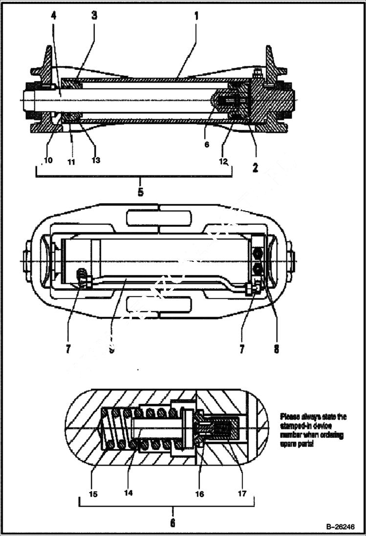 Схема запчастей Bobcat BUCKETS - CLAMSHELL BUCKET (Hydraulic Ram)(442) Экскаваторы