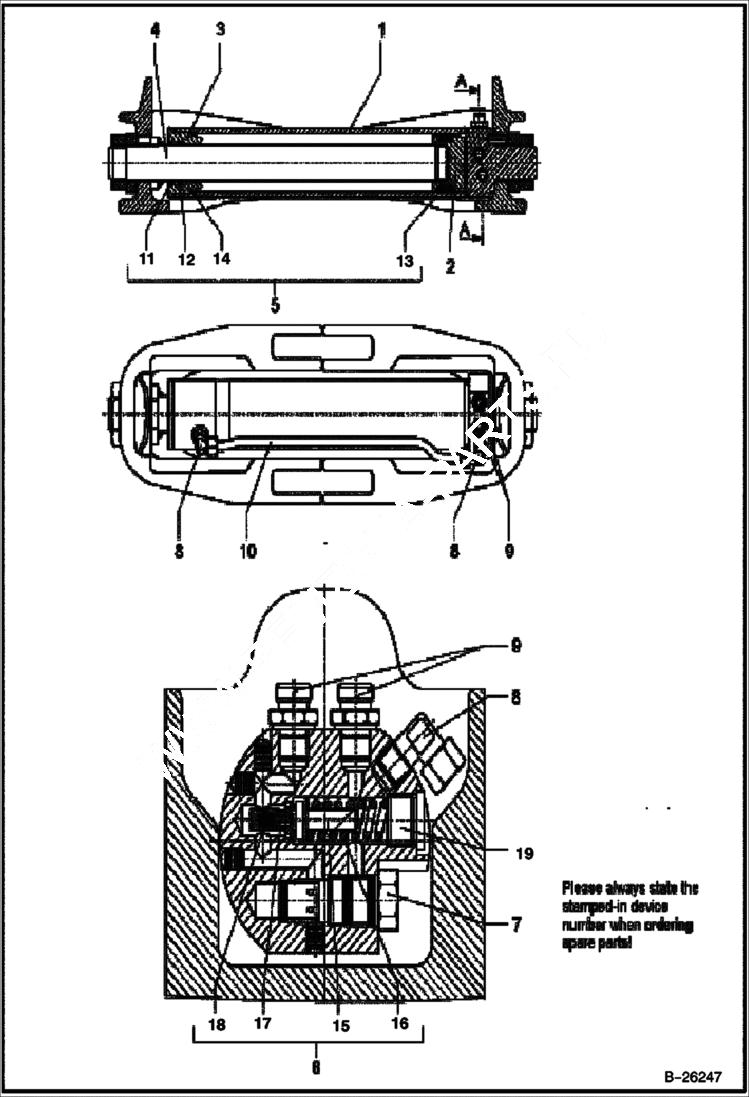 Схема запчастей Bobcat 442 - HYDRAULIC RAM With Non Return Valve ACCESSORIES & OPTIONS