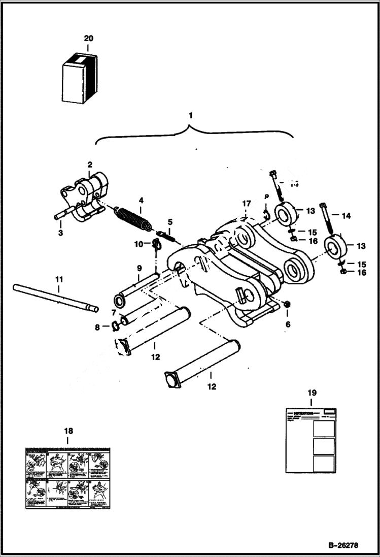 Схема запчастей Bobcat 442 - COUPLER KIT WERK-BRAU ACCESSORIES & OPTIONS