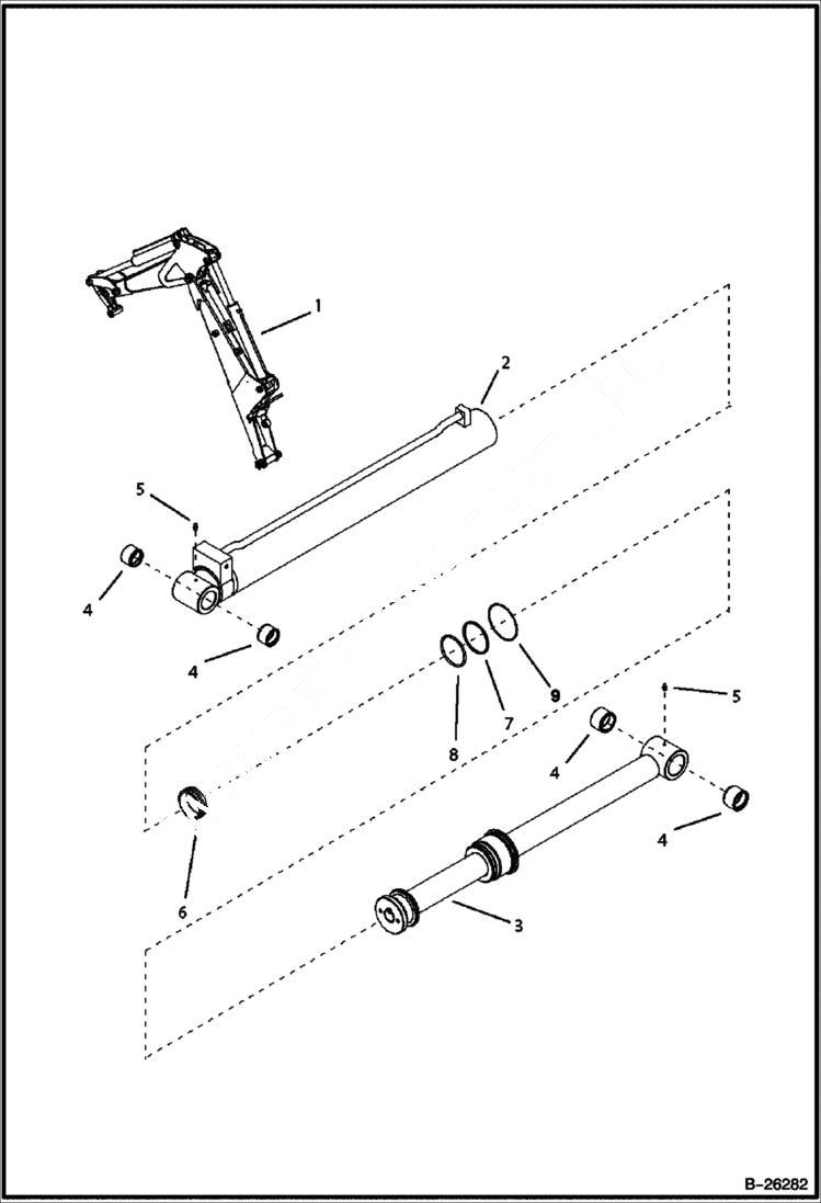 Схема запчастей Bobcat BL275 - ARM CYLINDER 5708 11020 & Above HYDRAULIC SYSTEM