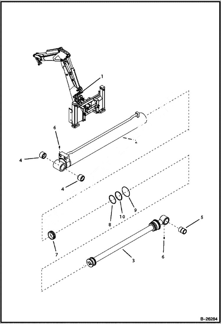 Схема запчастей Bobcat BL370 - BOOM CYLINDER Sideshift Backhoe (BL375) 5718 11010 & Above HYDRAULIC SYSTEM