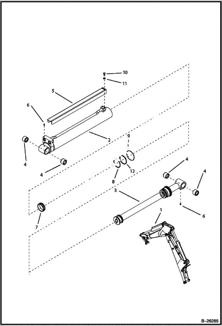 Схема запчастей Bobcat BL475 - BUCKET CYLINDER (BL470) 5705 11002 & Above Center Mount HYDRAULIC SYSTEM