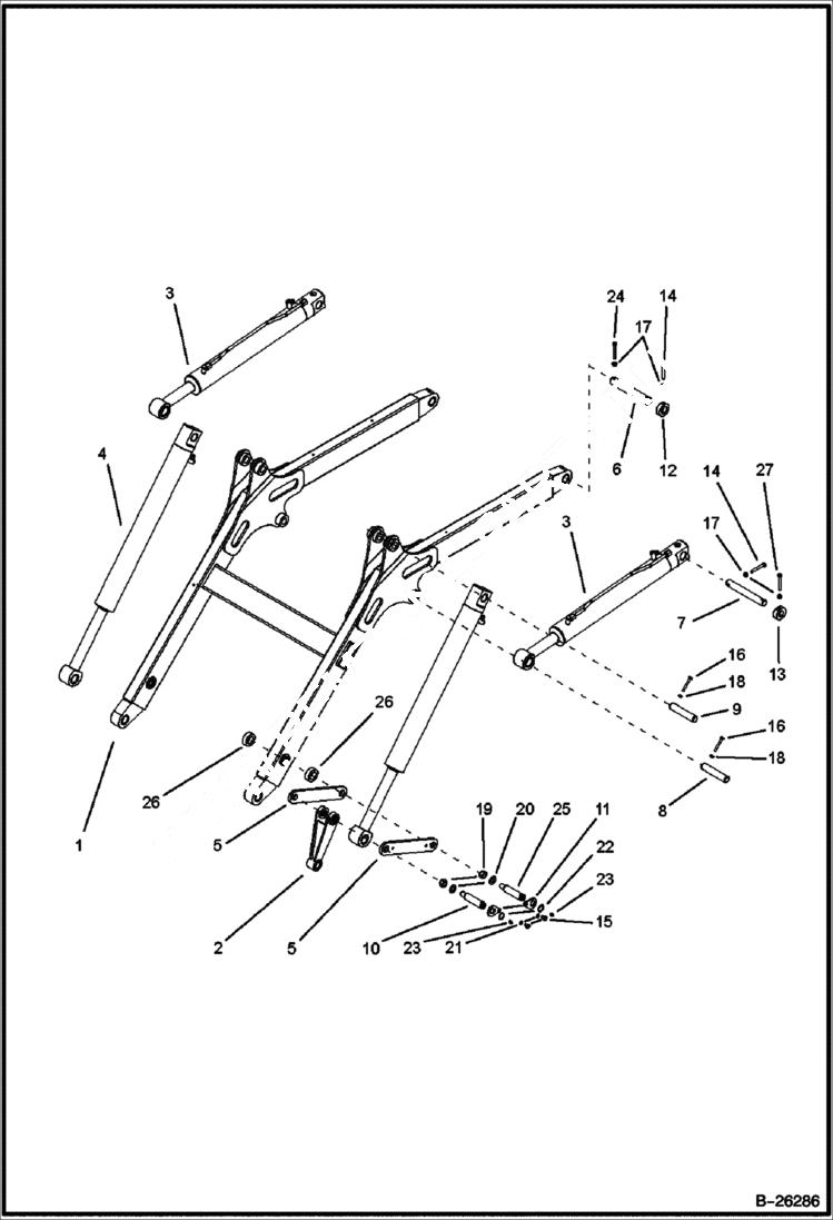 Схема запчастей Bobcat BL275 - LIFT ARM & ATTACHING PARTS 5708 11022 & Above MAIN FRAME