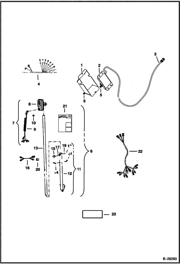 Схема запчастей Bobcat GRADER - GRADER (Electrical & Laser Kit) (84 648000101 - 00987) Loader