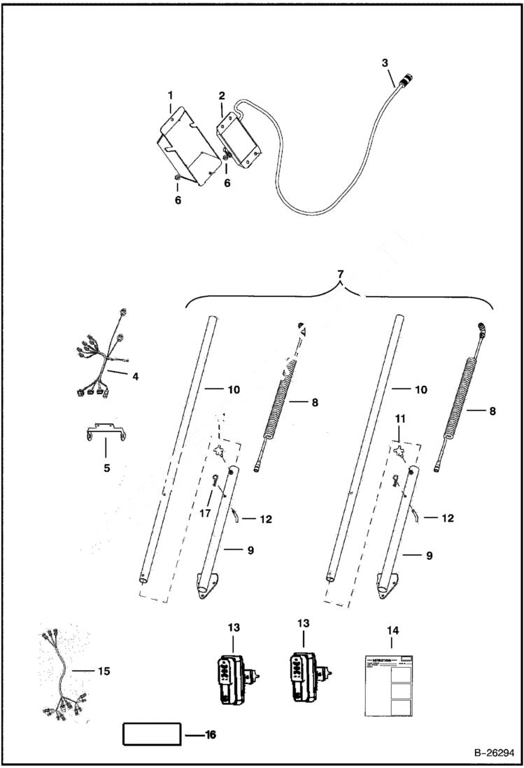 Схема запчастей Bobcat GRADER - GRADER (Electrical & Laser Kit) (84 648000988 - 01630) Loader